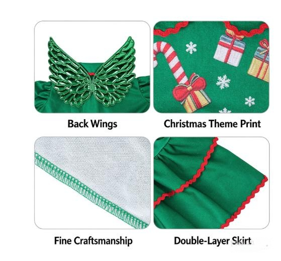 Christmas Porch Goose Outfit, Tree Elf Wing Skirt, Yard Holiday Party Decor - Image 5
