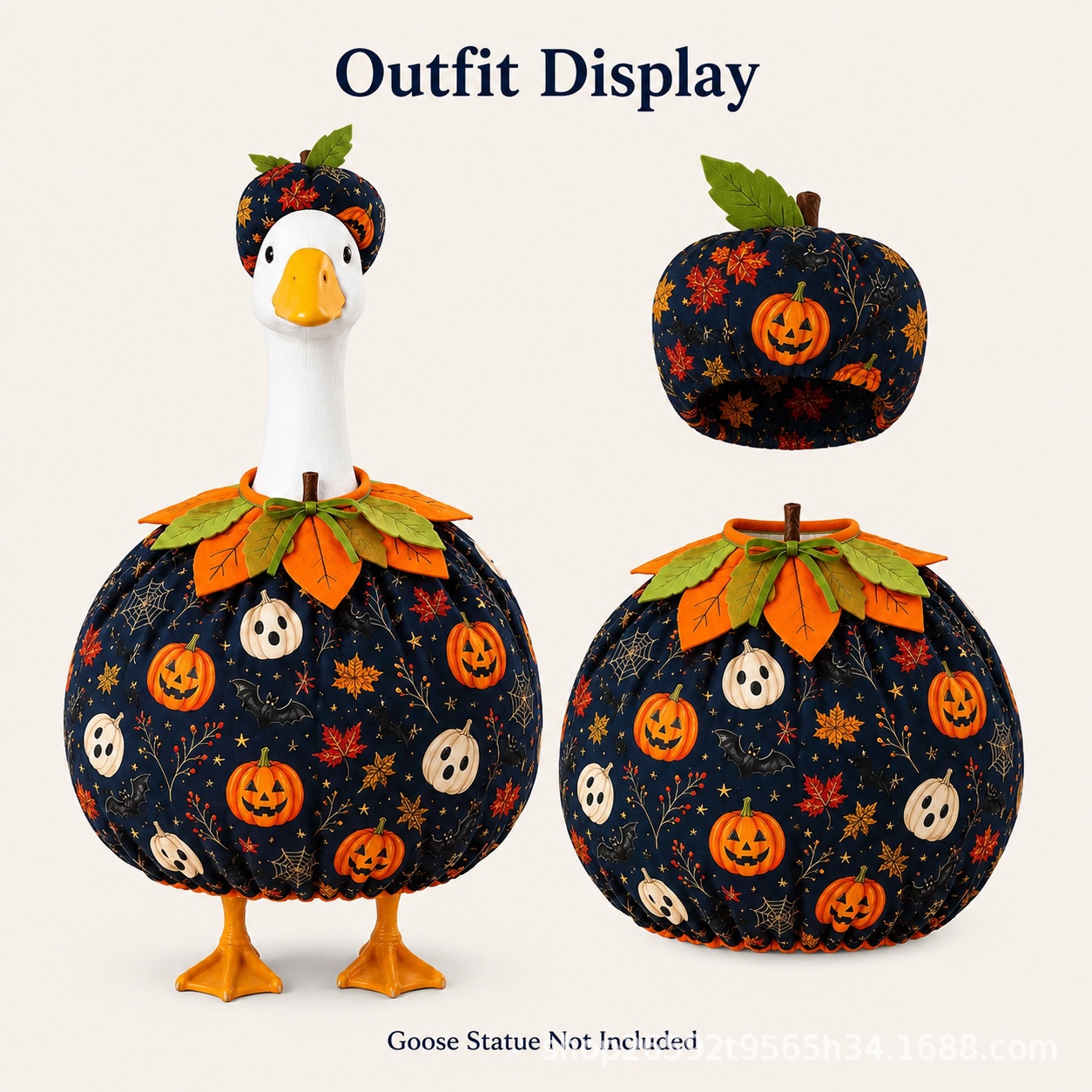 New Porch Goose Costume, Black White Yellow Pumpkin Outfit, Halloween Lawn Garden Decor - Image 3
