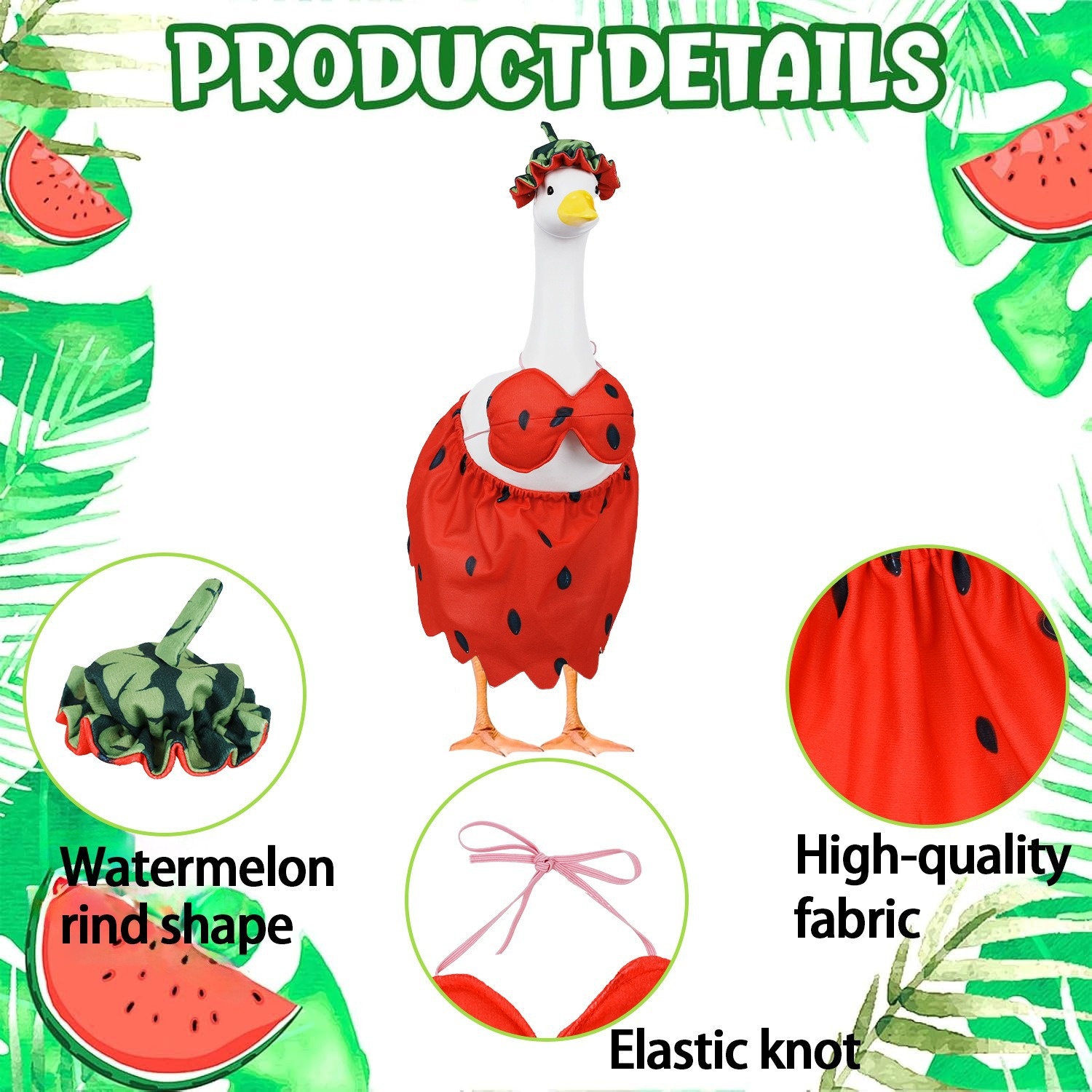 New Porch Goose Costume, Watermelon Bikini Outfit, 23 Inch Yard Lawn Garden Decor - Image 4
