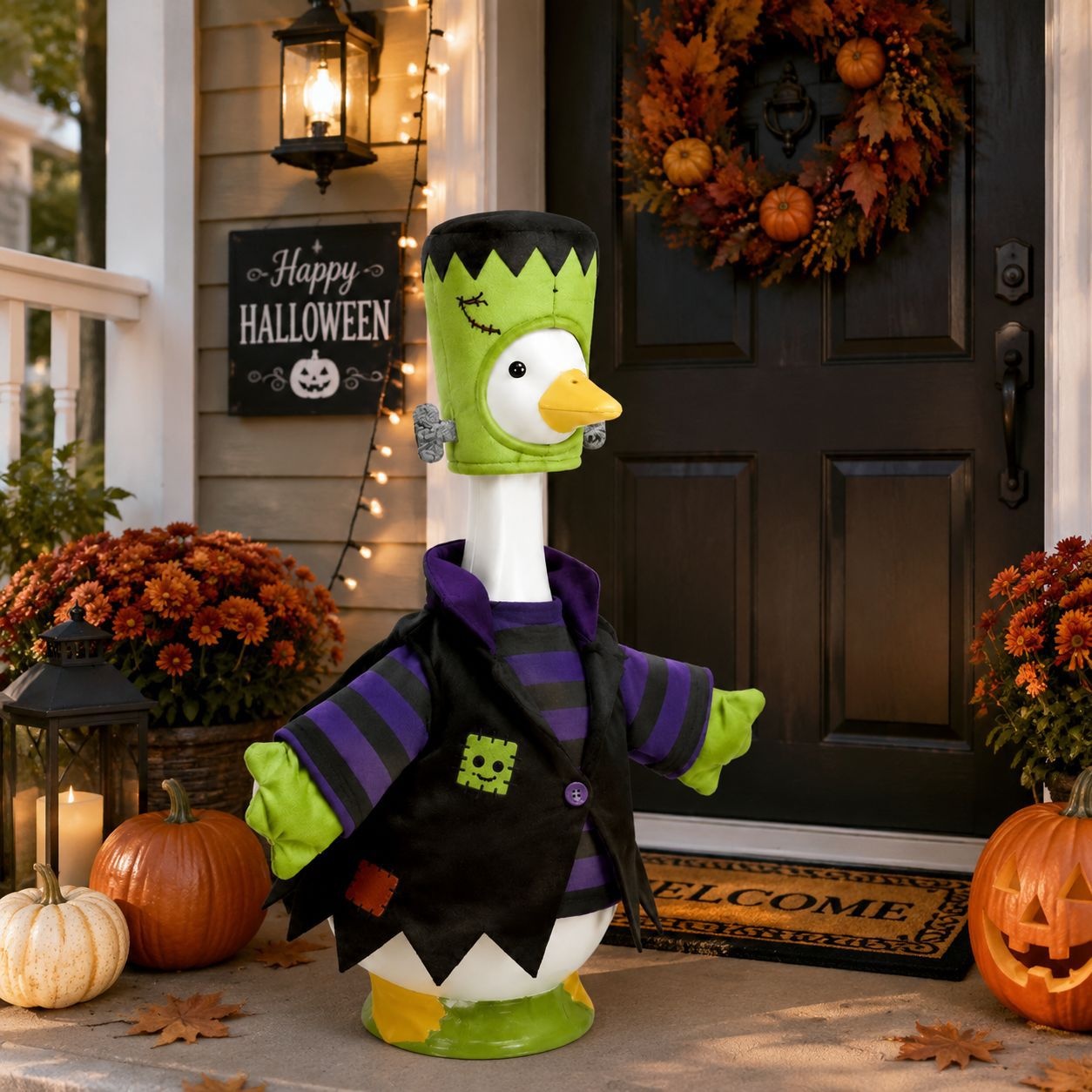 23 Inch Porch Goose Frankenstein Costume, Halloween Goose Outfit, Holiday Decor for Garden Porch - Image 4